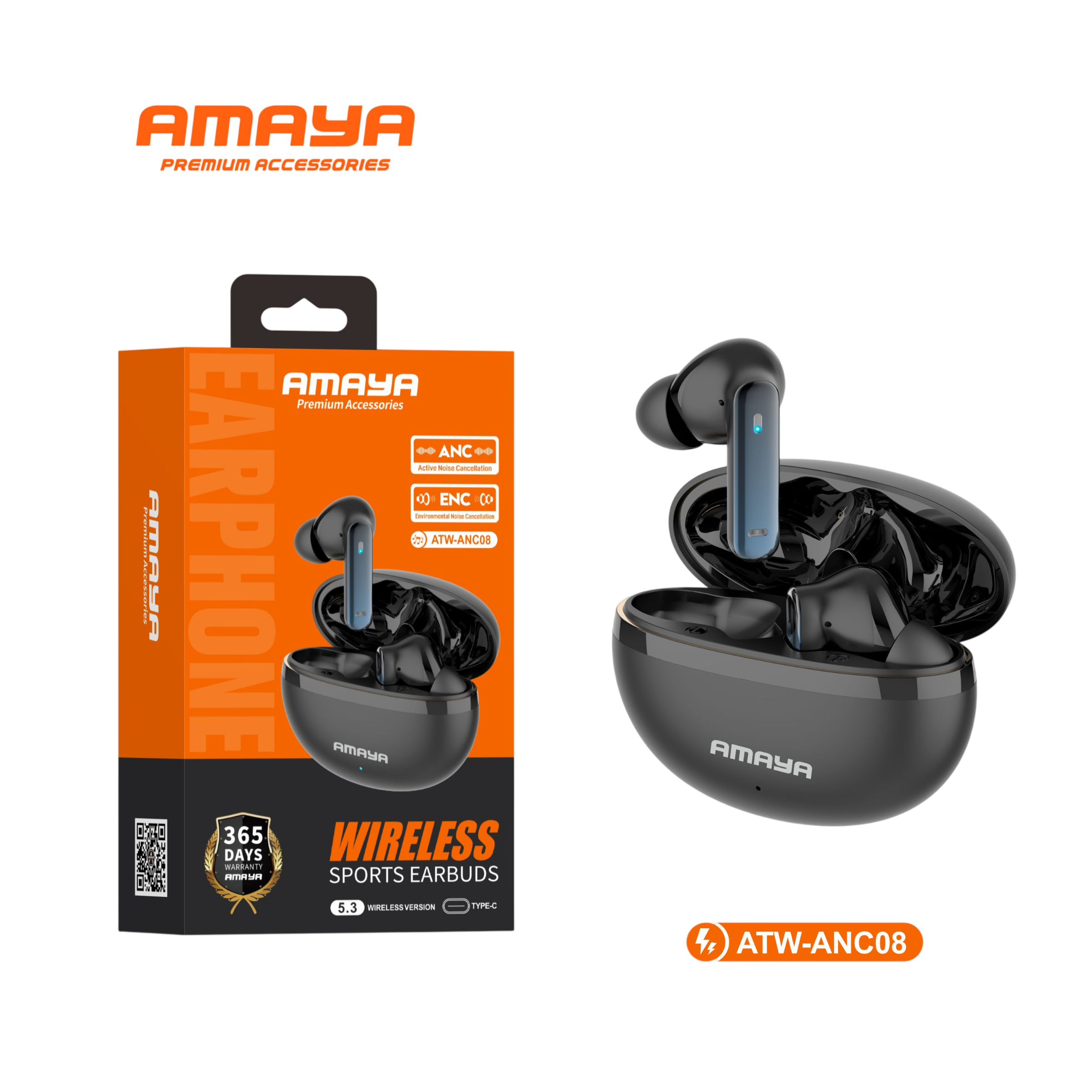 Amaya ATW-ANC08 Noise Cancellation Earbuds